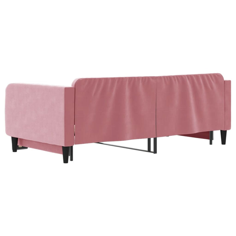 vidaXL rózsaszín kihúzható bársonyheverő 100 x 200 cm