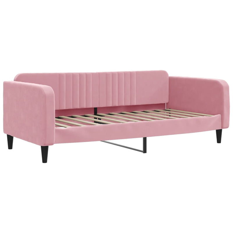 vidaXL rózsaszín kihúzható bársonyheverő 100 x 200 cm