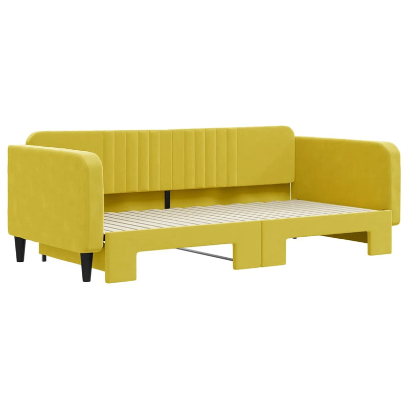 vidaXL sárga kihúzható bársonyheverő 100 x 200 cm