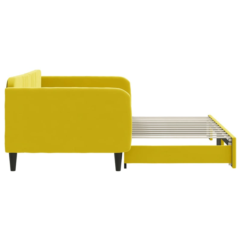 vidaXL sárga kihúzható bársonyheverő 100 x 200 cm