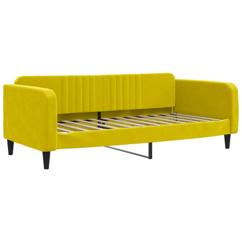 vidaXL sárga kihúzható bársonyheverő 100 x 200 cm