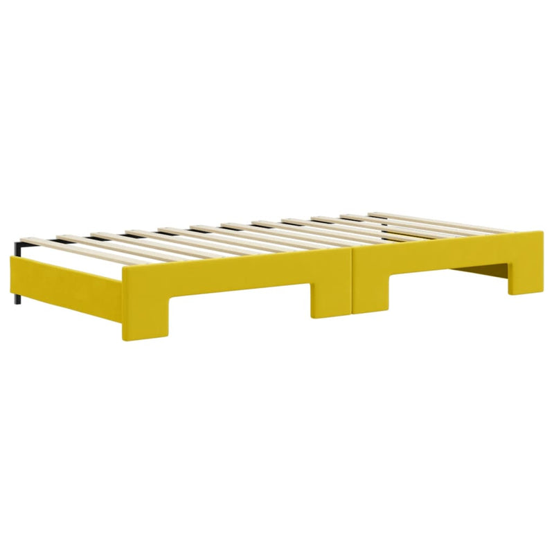 vidaXL sárga kihúzható bársonyheverő 100 x 200 cm