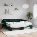 vidaXL sötétzöld kihúzható bársony heverő matraccal 80 x 200 cm