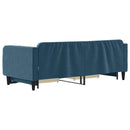 vidaXL kék kihúzható bársony heverő fiókkal 90 x 200 cm