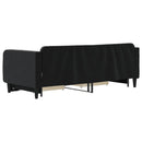 vidaXL fekete kihúzható bársony heverő fiókkal 90 x 200 cm