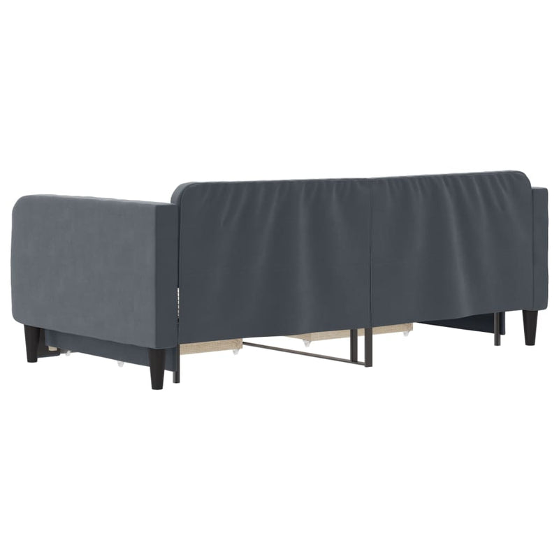 vidaXL sötétszürke kihúzható bársony heverő fiókkal 90 x 190 cm