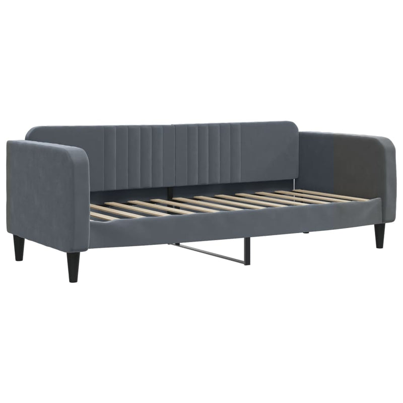 vidaXL sötétszürke kihúzható bársony heverő fiókkal 90 x 190 cm
