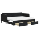 vidaXL fekete kihúzható bársony heverő fiókkal 80 x 200 cm