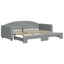 vidaXL világosszürke kihúzható szövet heverő 90 x 200 cm