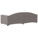 vidaXL tópszínű kihúzható szövet heverő fiókokkal 90 x 200 cm
