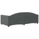 vidaXL sötétszürke kihúzható szövet heverő fiókkal 90 x 190 cm