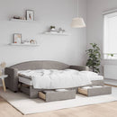 vidaXL tópszínű kihúzható bársonyheverő fiókokkal 80 x 200 cm