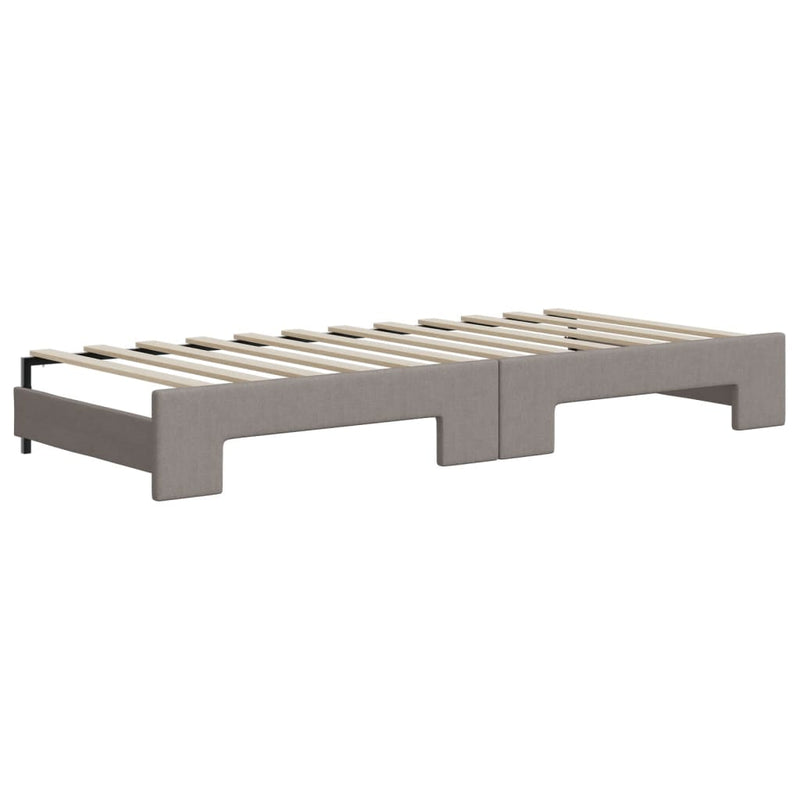 vidaXL tópszínű kihúzható szövet heverő fiókokkal 90 x 200 cm