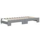 vidaXL világosszürke kihúzható szövet heverő fiókokkal 100 x 200 cm