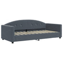 vidaXL sötétszürke bársony heverő matraccal 90 x 200 cm