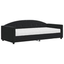 vidaXL fekete bársony heverő matraccal 90 x 200 cm