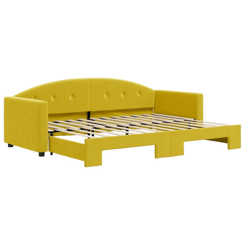vidaXL sárga kihúzható szövet heverő 80 x 200 cm