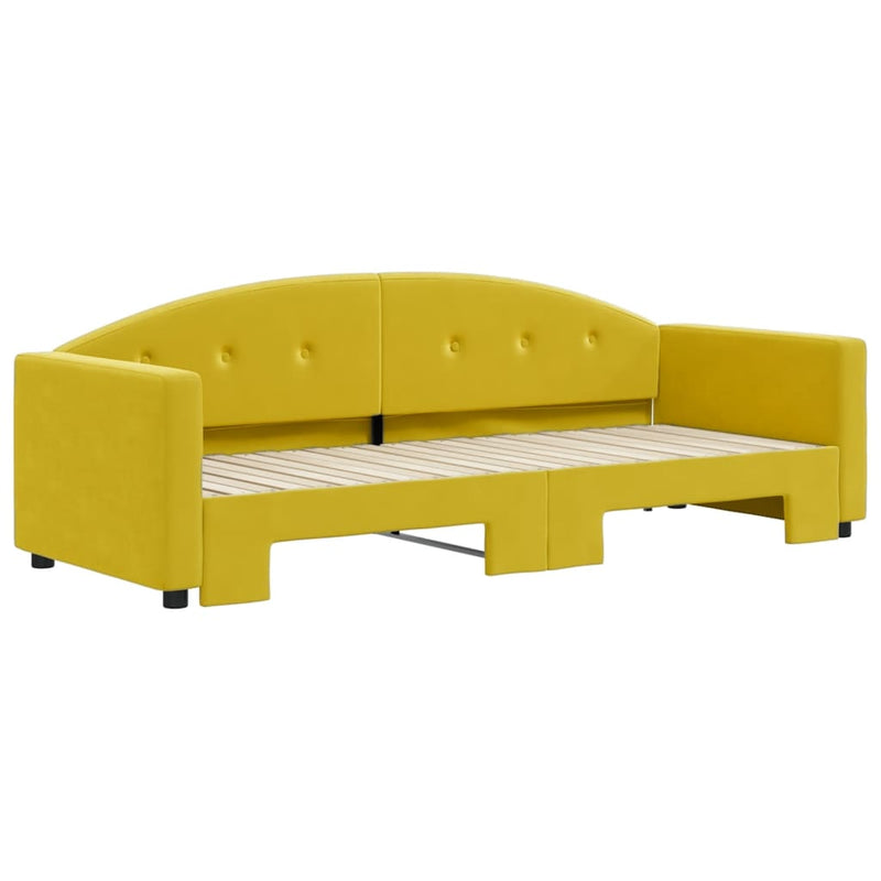 vidaXL sárga kihúzható szövet heverő 80 x 200 cm