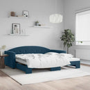 vidaXL kék kihúzható bársony heverő 100 x 200 cm