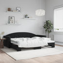vidaXL fekete kihúzható bársonyheverő 90 x 190 cm