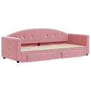 vidaXL rózsaszín kihúzható bársony heverő fiókkal 80 x 200 cm