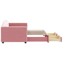 vidaXL rózsaszín kihúzható bársony heverő fiókkal 80 x 200 cm