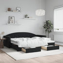 vidaXL fekete kihúzható bársony heverő fiókkal 90 x 190 cm