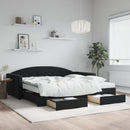vidaXL fekete kihúzható bársony heverő fiókkal 100 x 200 cm