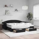 vidaXL fekete kihúzható bársony heverő fiókkal 90 x 190 cm