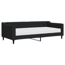 vidaXL fekete szövet kanapéágy matraccal 90 x 200 cm