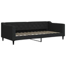vidaXL fekete szövet kanapéágy matraccal 90 x 200 cm