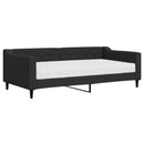 vidaXL fekete szövet kanapéágy matraccal 90 x 190 cm