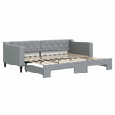vidaXL világosszürke kihúzható szövet heverő 90 x 200 cm
