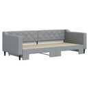vidaXL világosszürke kihúzható szövet heverő 90 x 200 cm