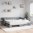 vidaXL világosszürke kihúzható szövet heverő 90 x 200 cm