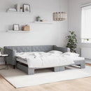 vidaXL világosszürke kihúzható szövet heverő 100 x 200 cm