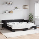 vidaXL fekete kihúzható szövet heverő 100 x 200 cm