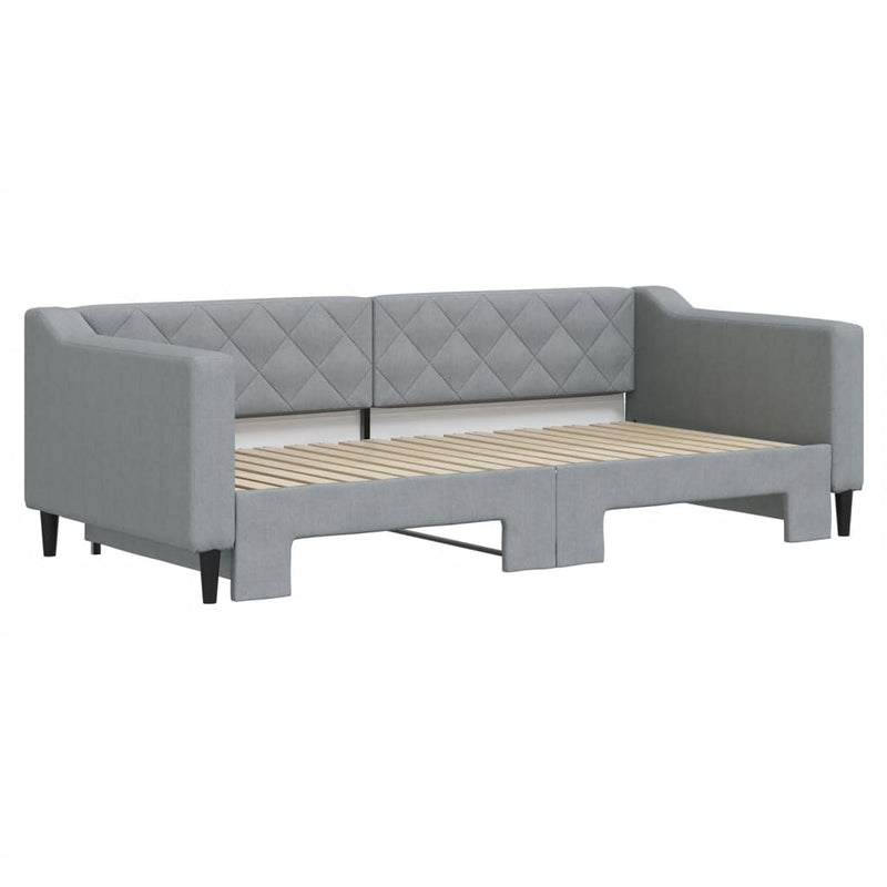 vidaXL világosszürke kihúzható szövet heverő 90 x 190 cm