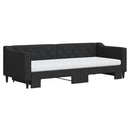 vidaXL fekete kihúzható szövet heverő matracokkal 80 x 200 cm
