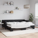 vidaXL fekete kihúzható szövet heverő matracokkal 80 x 200 cm