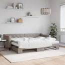 vidaXL tópszínű kihúzható szövet heverő matracokkal 80 x 200 cm