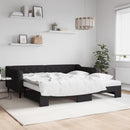 vidaXL fekete kihúzható szövet heverő matracokkal 100 x 200 cm