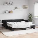 vidaXL fekete kihúzható szövet heverő matracokkal 90 x 190 cm