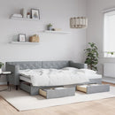 vidaXL világosszürke kihúzható szövet heverő fiókokkal 80 x 200 cm