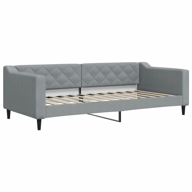 vidaXL világosszürke kihúzható szövet heverő fiókokkal 90 x 200 cm