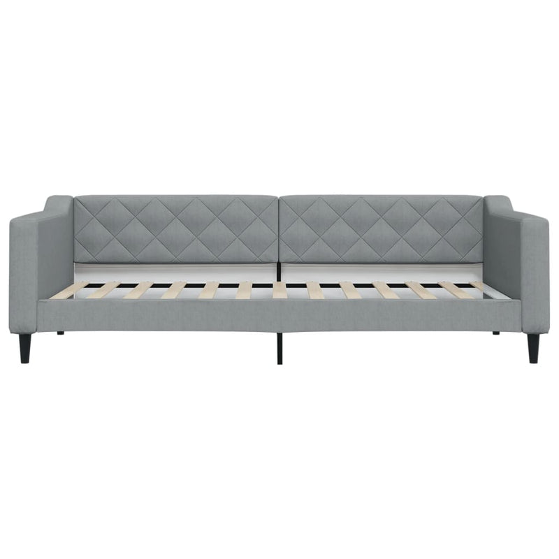 vidaXL világosszürke kihúzható szövet heverő fiókokkal 90 x 200 cm