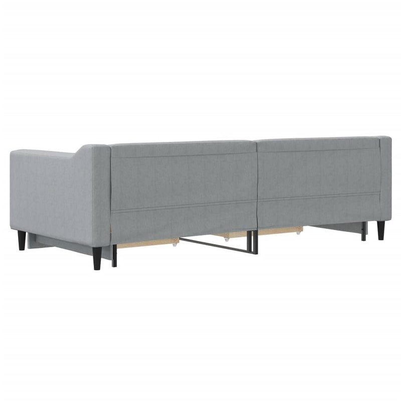 vidaXL világosszürke kihúzható szövet heverő fiókokkal 90 x 200 cm