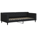 vidaXL fekete kihúzható szövet heverő fiókokkal 90 x 200 cm