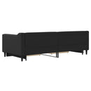 vidaXL fekete kihúzható szövet heverő fiókokkal 90 x 200 cm