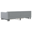 vidaXL világosszürke kihúzható szövet heverő fiókokkal 100 x 200 cm